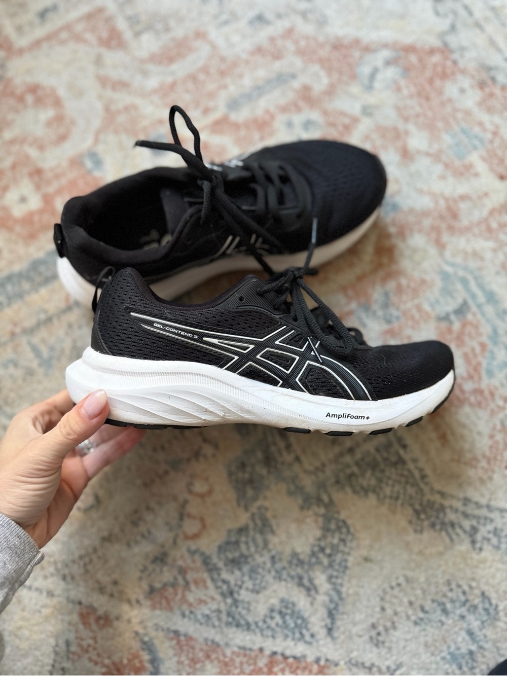 ASICS Gel Contend 9 Black and White Women's Athletic Running Shoes